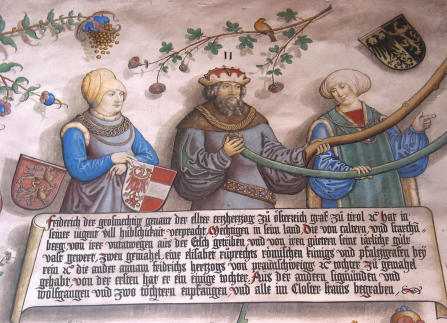 Herzog Friedrich IV. mit der leeren Tasche im Habsburgersaal (Foto: A. Prock)
