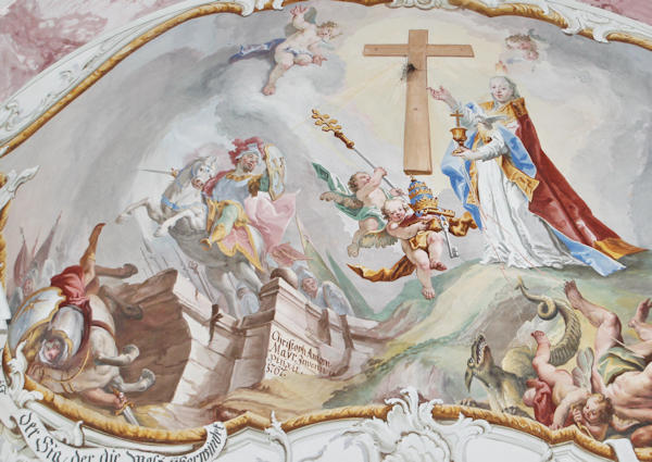 Kreuzkirche Pill - Fresko Sieg Kaiser Konstantins über Maxentius (Foto: A. Prock)