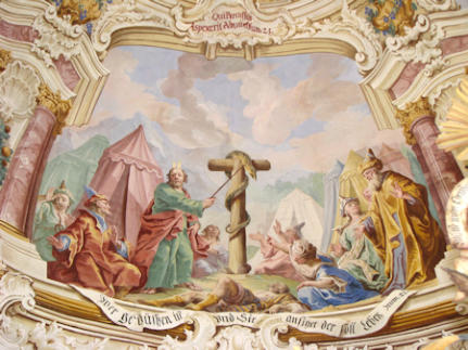 Kreuzkirche Pill - Fresko Moses mit der Ehernen Schlange (Foto: A. Prock)
