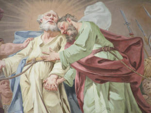 Deckenfresko mit den hll. Petrus und Paulus (Foto: A. Prock)